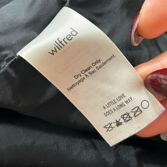 Aritzia Wilfred Charcoal Grey Wool Wrap Front Mini Skirt - Picture 6 of 9